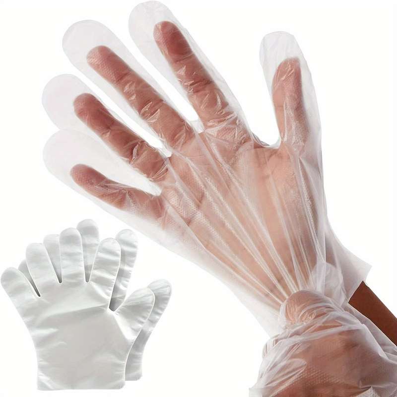 100pcs Disposable Plastic Gloves