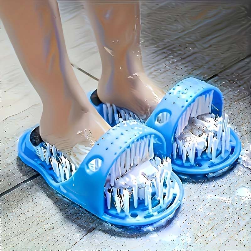 Soothing, Easy-Clean Foot Scrubber & Massager Slippers