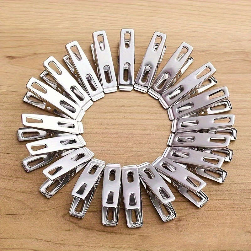20pcs Durable Stainless Steel Clothespins Set