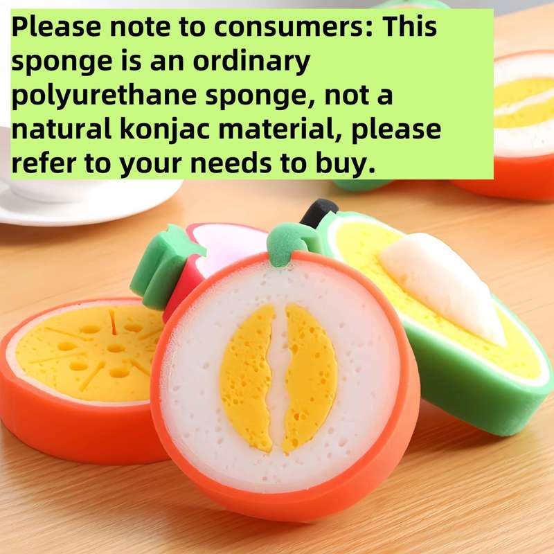 1pc Soft Fruit-Shaped Konjac Bath Sponge