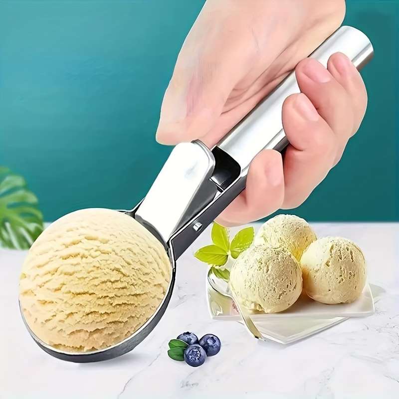 Versatile Stainless Steel Ice Cream Scoop & Fruit Ball Spoon
