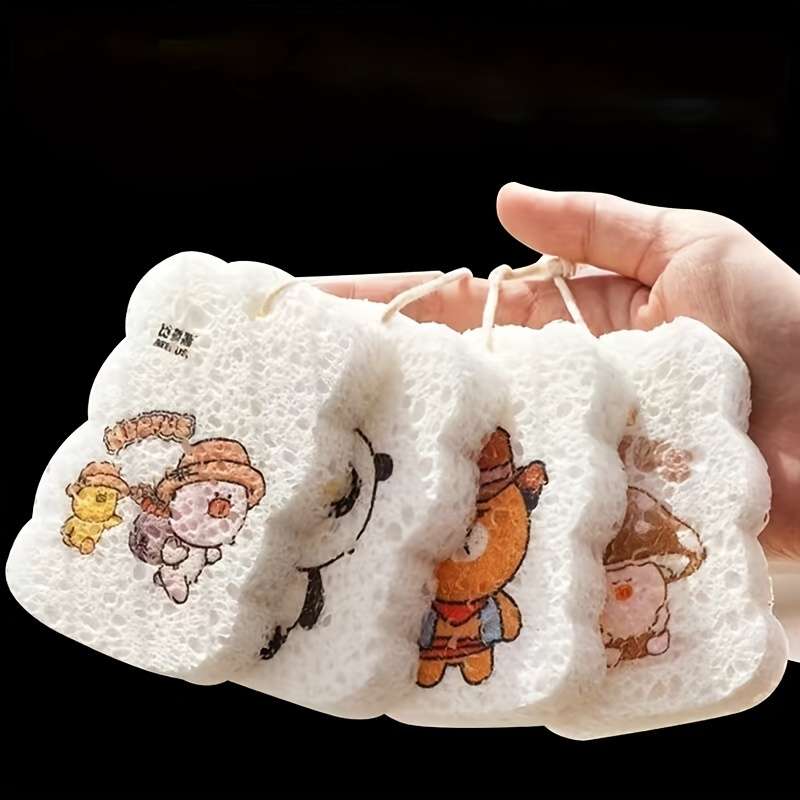 Buy 4 Get 1 Free - Wood Pulp Dishcloth Non-Stick Oil Kitchen Dish Sponge Wipe