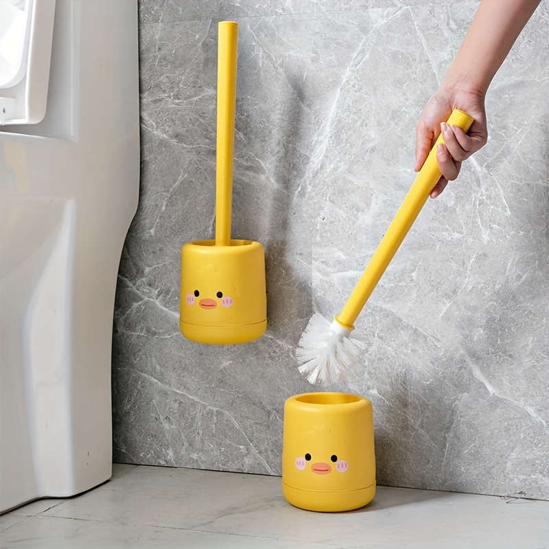 Cute Yellow Duck Silicone Toilet Brush Set