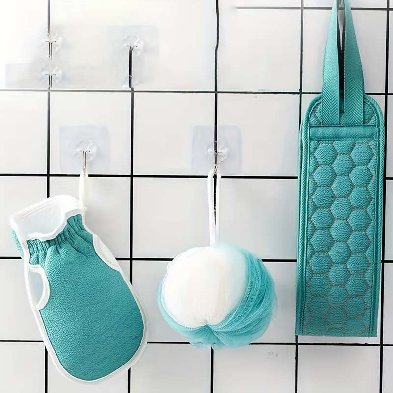 3pcs Bathing Set: Exfoliating Towel