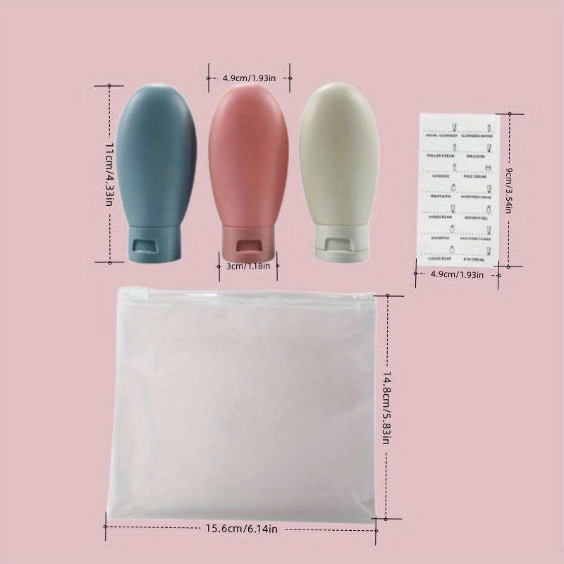 3-Pack Travelmate Refillable Cosmetic Bottles