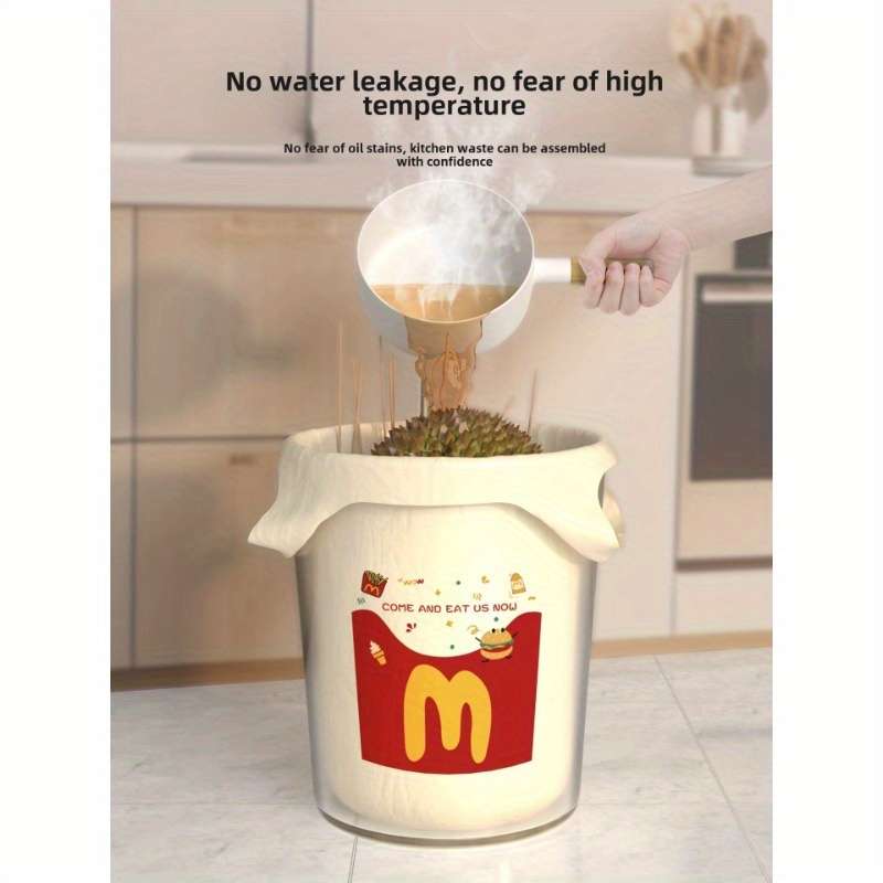 40pcs Cute Hamburger Print Disposable Trash Bags - High-Quality