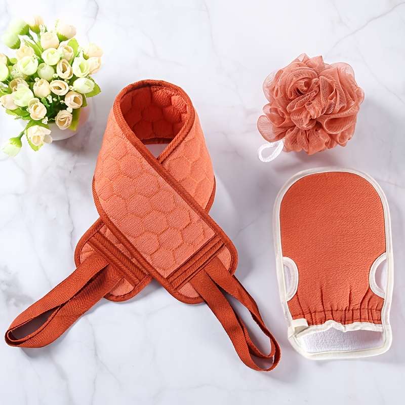 3pcs Bathing Set: Exfoliating Towel