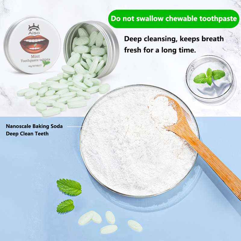 50 Tablets All-Efficient Travel Mint Toothpaste Chewable Tablets