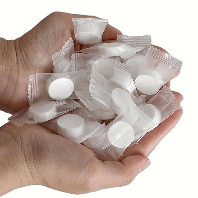 50pcs Compressed Towels Portabledisposablemini Compressed Coin Tissue Toilet Papertablets