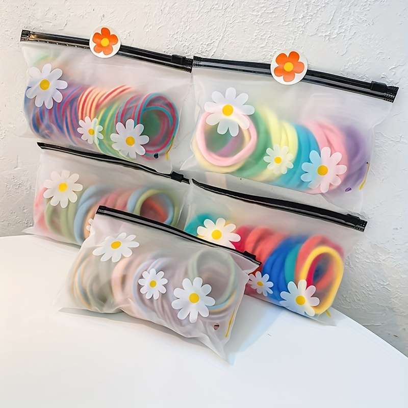 10 Pcs Adorable Daisy Zipper Bags