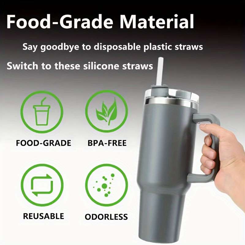 3 Reusable Transparent Straws With Cleaning Brushes