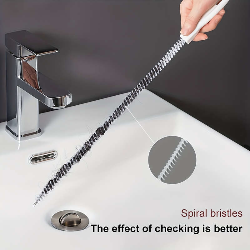 Drain Clog Remover Tool, Flexible Sink Snake Brush
