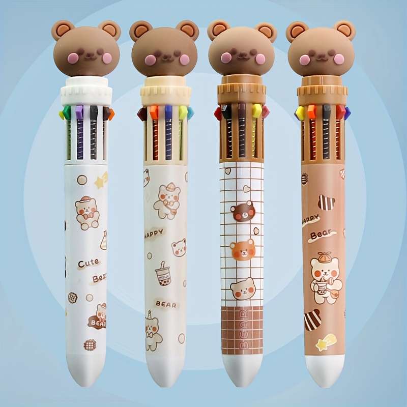 1 10-Color Cute Cartoon Panda Ballpoint Pen