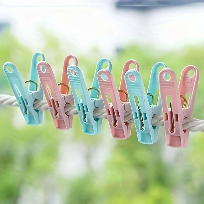 30-Pack Plastic Clothes Pins With Storage Basket