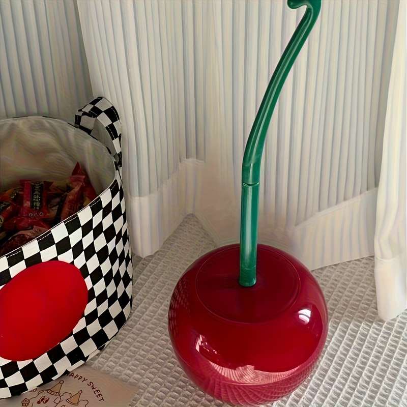 1 Set Novelty Cherry-Shaped Plastic Toilet Brush With Holder