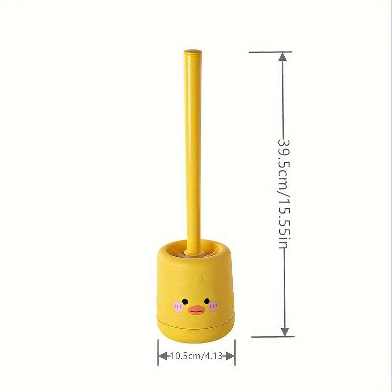 Cute Yellow Duck Silicone Toilet Brush Set