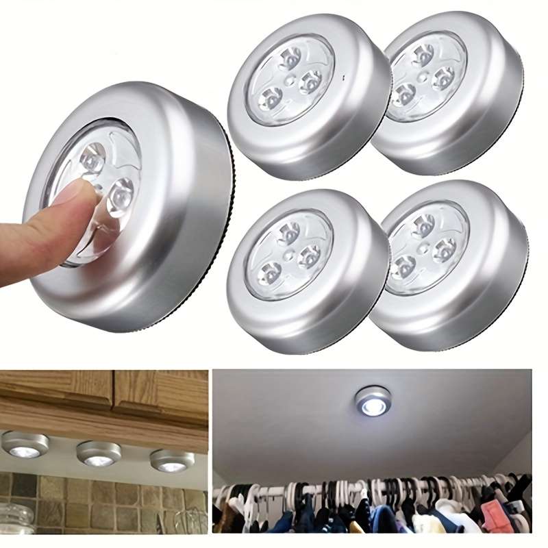 3 Led Touch Light Round, Stick-On Cabinet Night Light