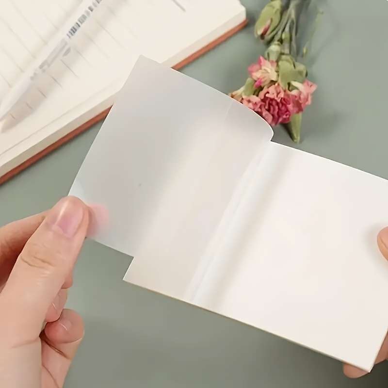 2 Packs 100 Sheets Transparent Waterproof Sticky Notes