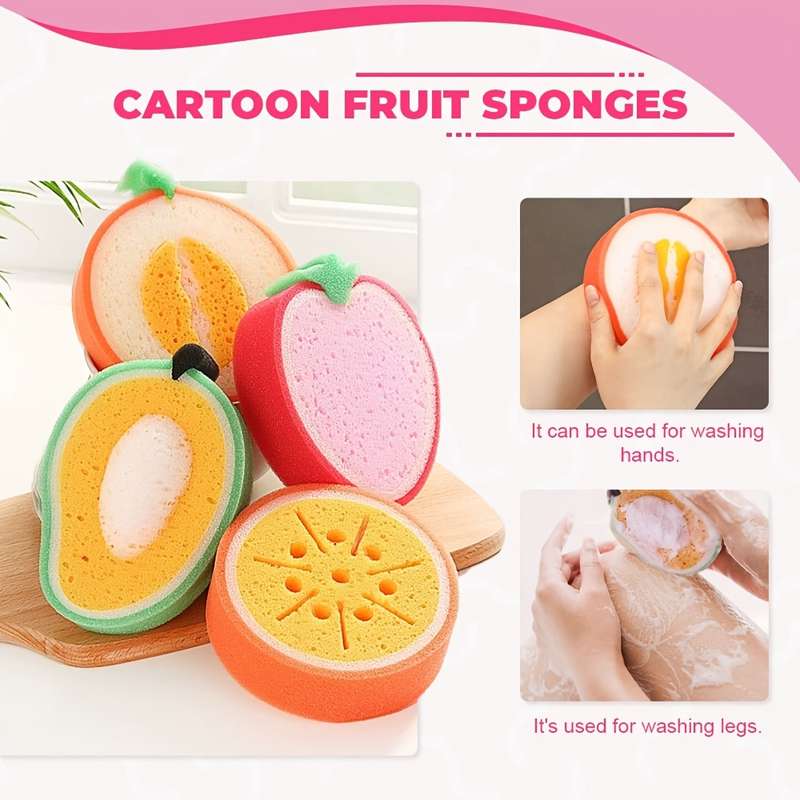 1pc Soft Fruit-Shaped Konjac Bath Sponge