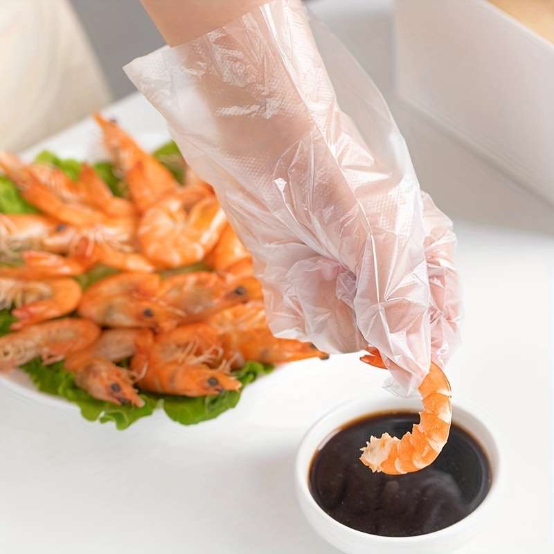 100pcs Disposable Plastic Gloves
