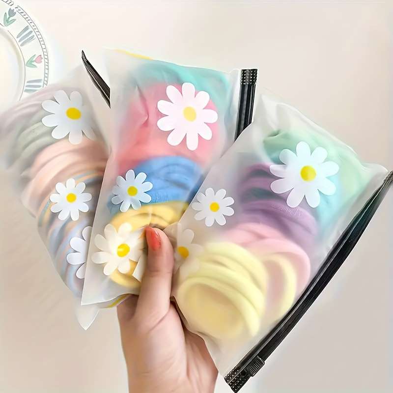 10 Pcs Adorable Daisy Zipper Bags