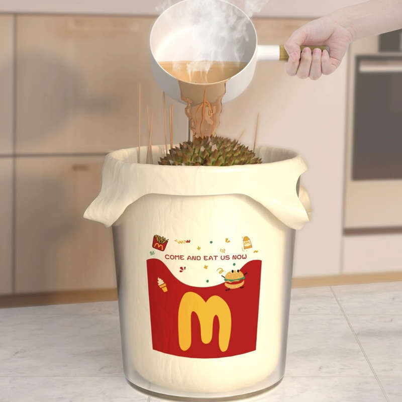 40pcs Cute Hamburger Print Disposable Trash Bags - High-Quality
