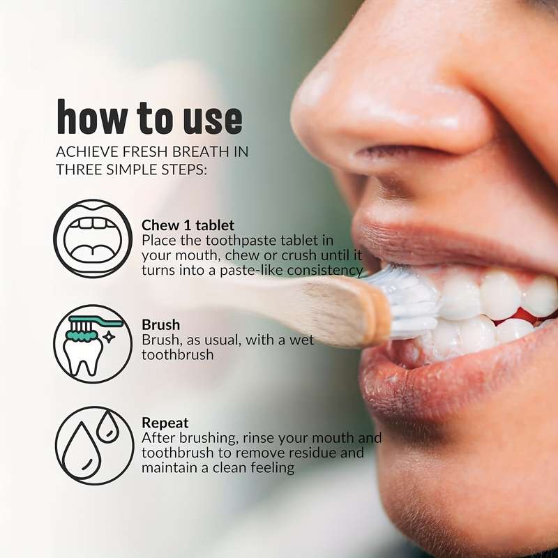 50 Tablets All-Efficient Travel Mint Toothpaste Chewable Tablets