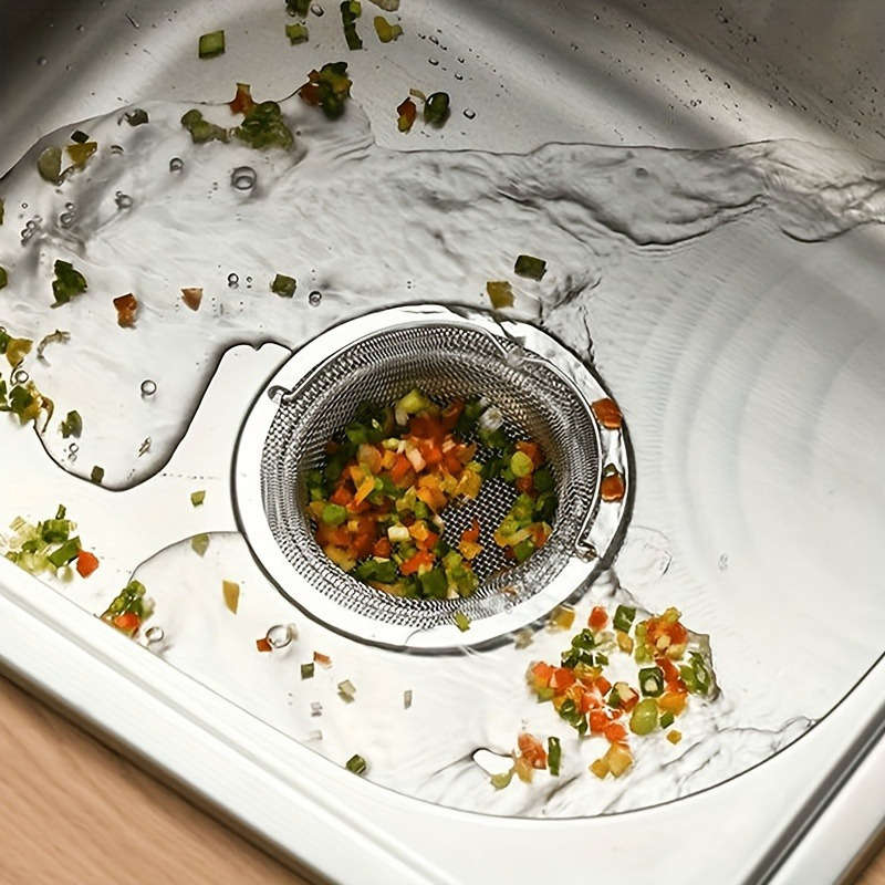 1pc Stainless Steel Mesh Sink Strainer With Handle