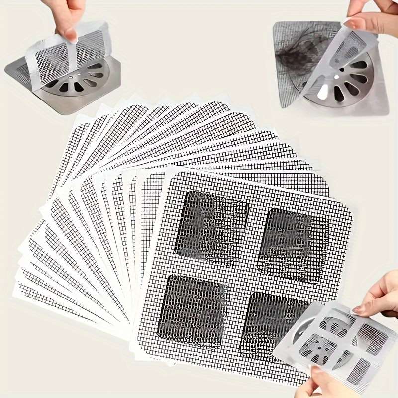 50pcs Hair Catcher Drains For Shower, Metal Mesh Filter
