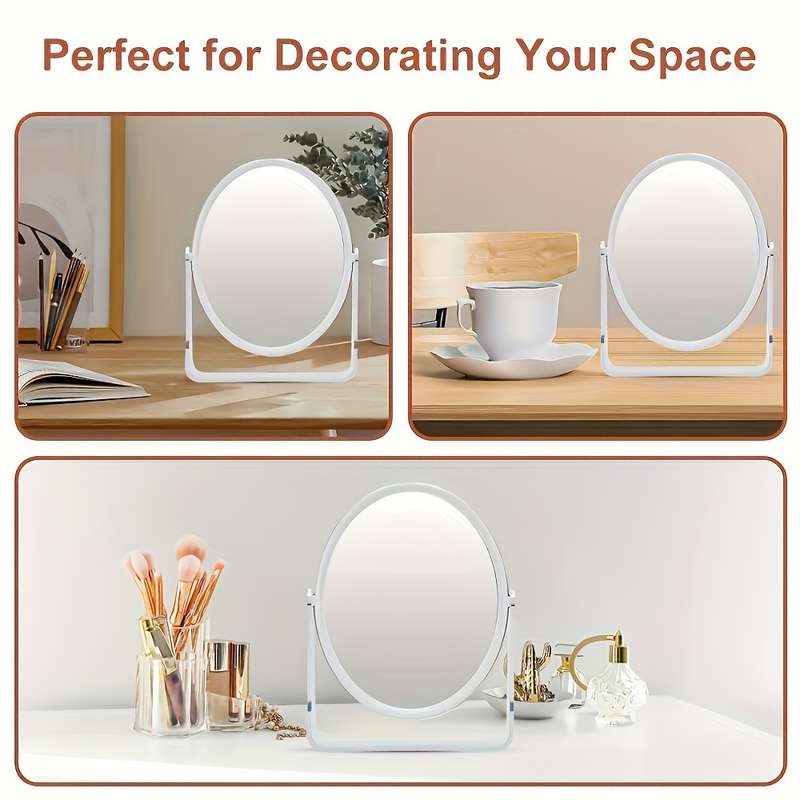 1X And 7X Magnification Makeup Mirror And Hair Removal Tweezers 2pcs Set