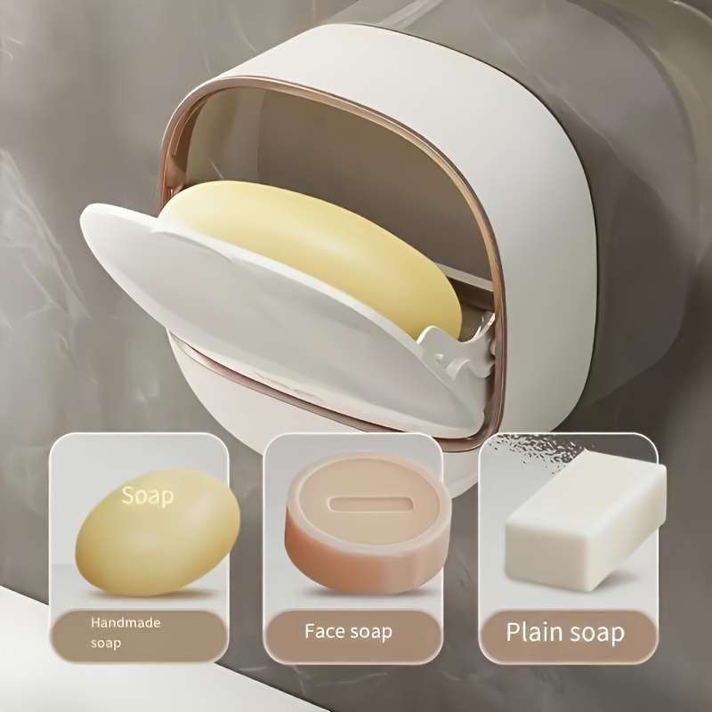Easy-Install No-Drill Double Layer Soap Dish With Lid