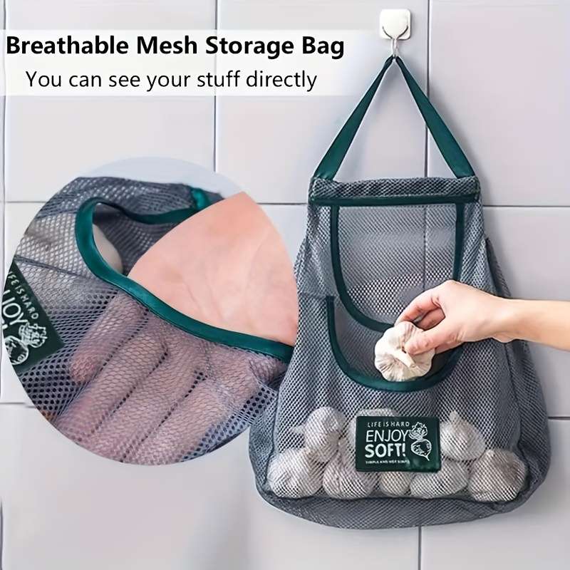 1pc Minimalist Polyester Mesh Kitchen Storage Bag
