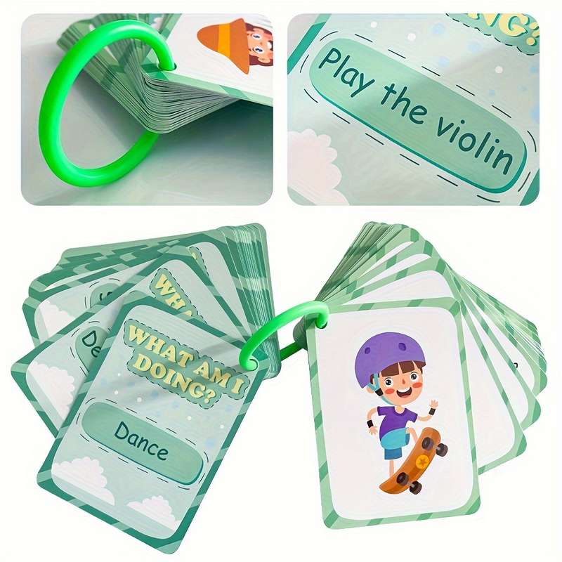 50 Cards My Daily Routine Action Verbs Flash Cards Educational Flash