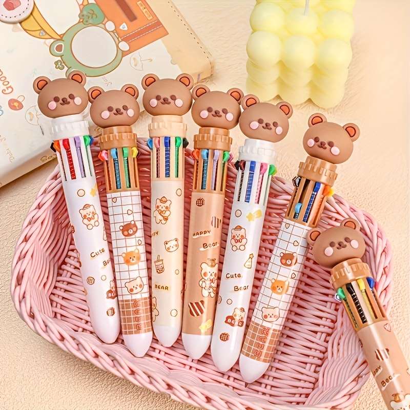 1 10-Color Cute Cartoon Panda Ballpoint Pen