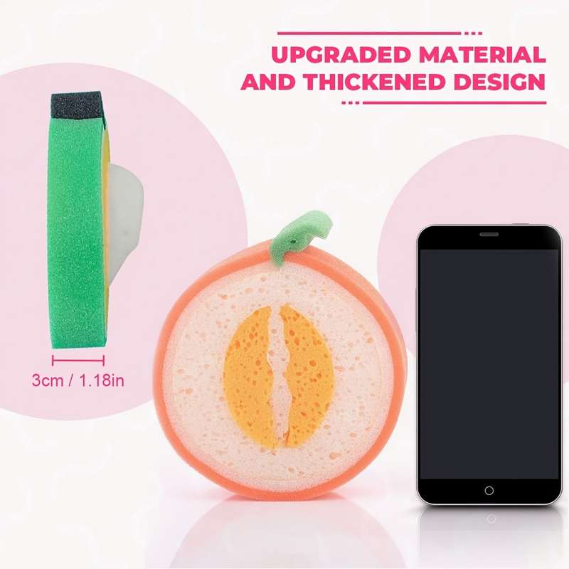 1pc Soft Fruit-Shaped Konjac Bath Sponge