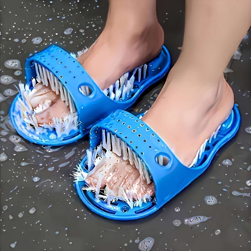 Soothing, Easy-Clean Foot Scrubber & Massager Slippers