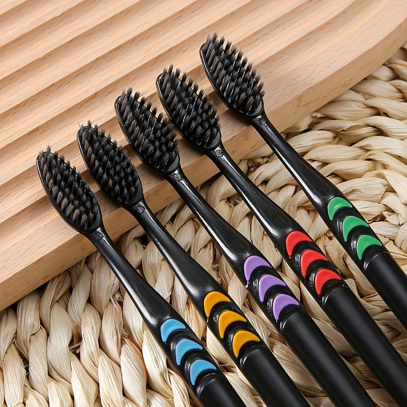 10pcs Multicolor Soft Bamboo Charcoal Toothbrushes