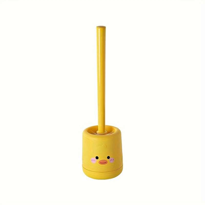 Cute Yellow Duck Silicone Toilet Brush Set