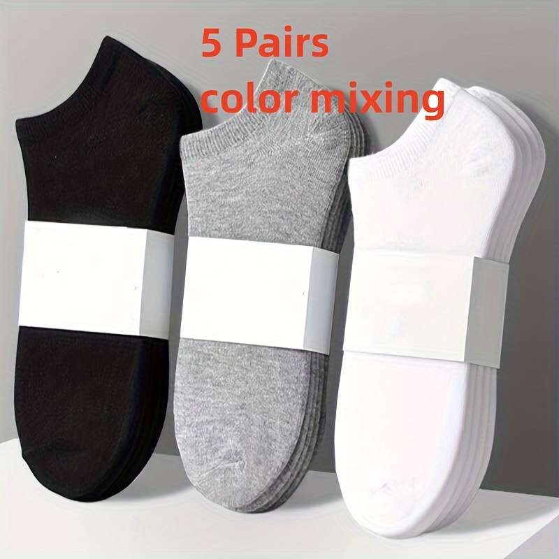 100% Cotton Ankle Socks For All Seasons - 5 Pairs Pack