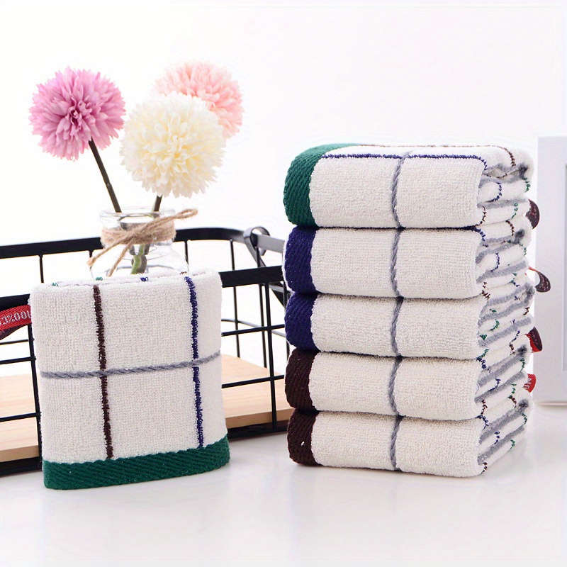 1Pc Plain Cotton Square Towel, Face Towel, Soft And Absorbent