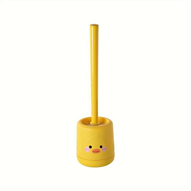 Cute Yellow Duck Silicone Toilet Brush Set