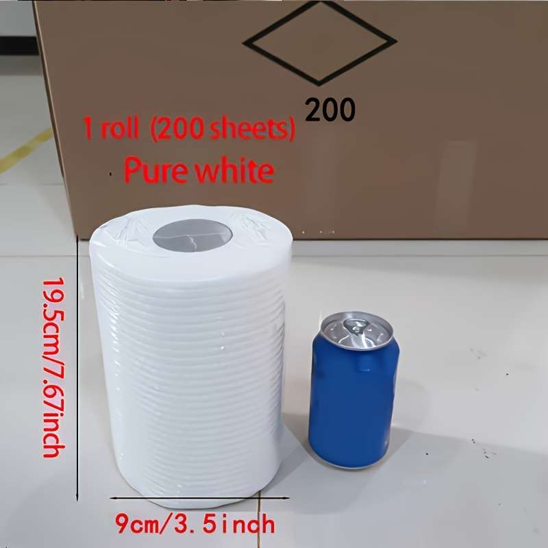 200 Sheets In a Roll Of Pure White Kitchen Paper Towels
