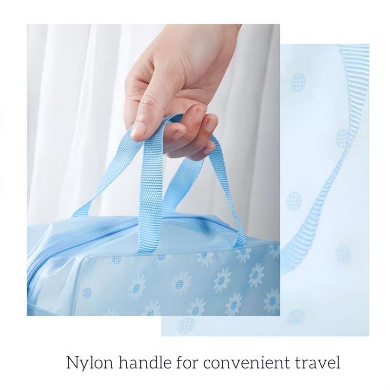 5-Pack Foldable Water-Resistant Pvc Cosmetic Bags