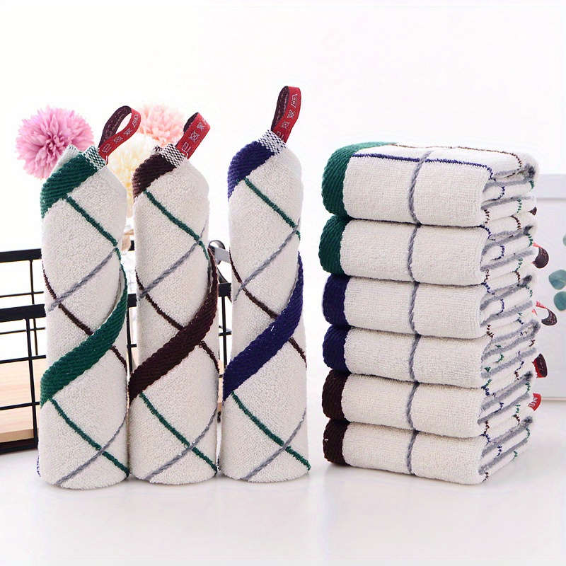 1Pc Plain Cotton Square Towel, Face Towel, Soft And Absorbent