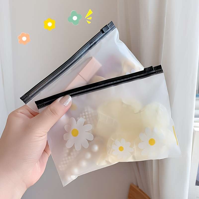 10 Pcs Adorable Daisy Zipper Bags