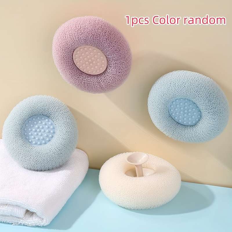 Exfoliating Shower Brush With Suction Cup - Massage Bath Sponge Bal
