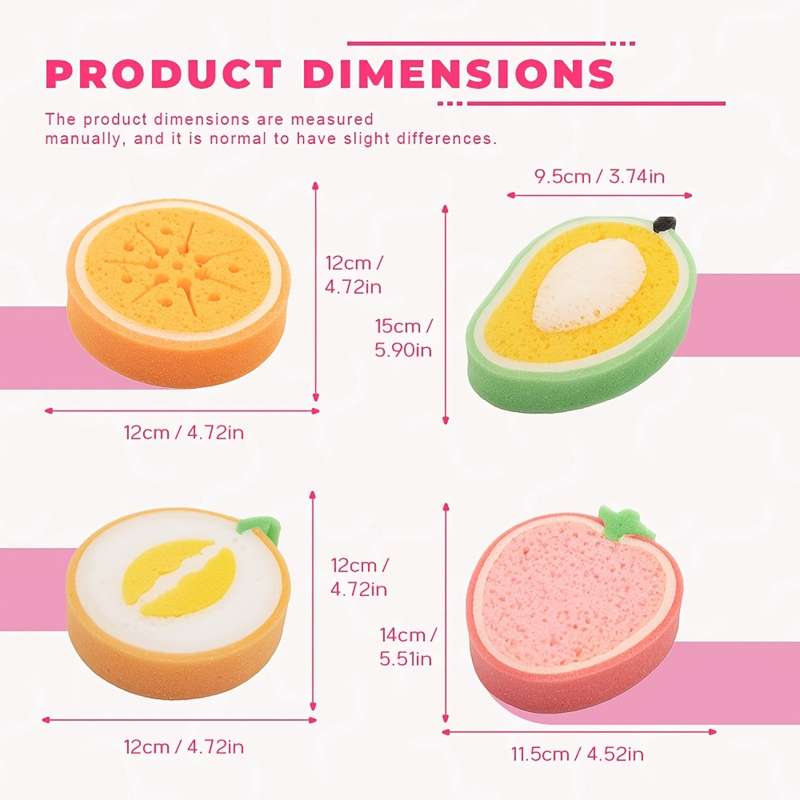 1pc Soft Fruit-Shaped Konjac Bath Sponge
