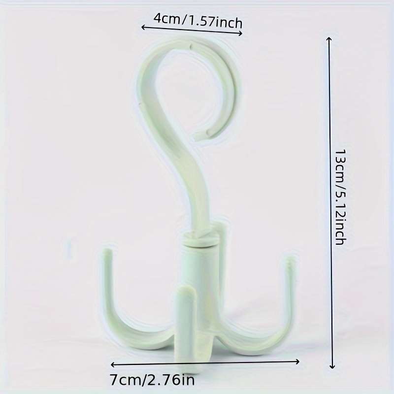 4pcs 360-Degree Rotatable Four-Claw Hook For Wardrobe And Tie Drying