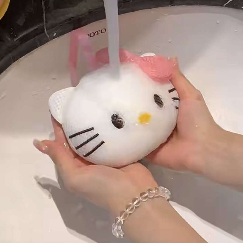 1pc Sanrio Cute Bath Sponge - Soft Mesh Exfoliating Shower Scrubber