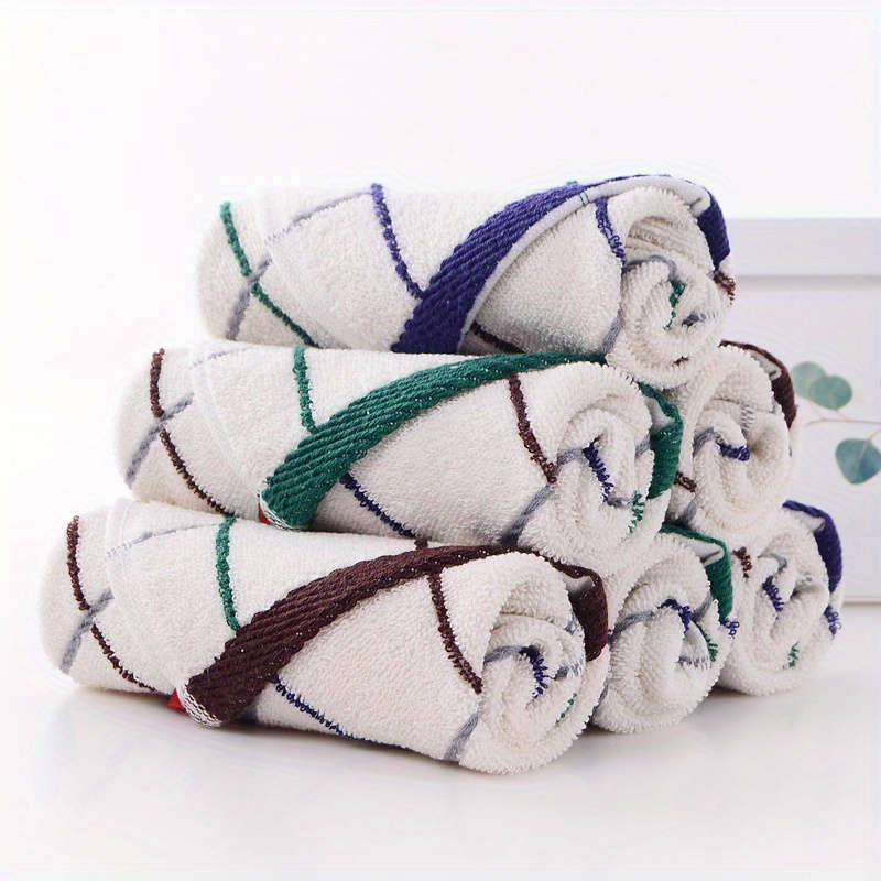 1Pc Plain Cotton Square Towel, Face Towel, Soft And Absorbent